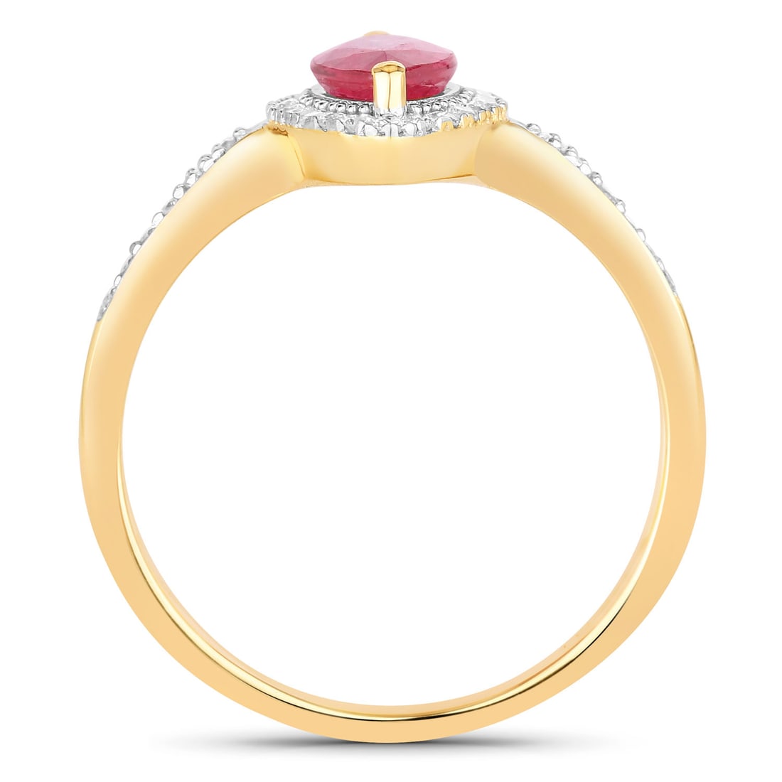 Marquise Ruby and Diamond Vintage-Style Ring WG - 7