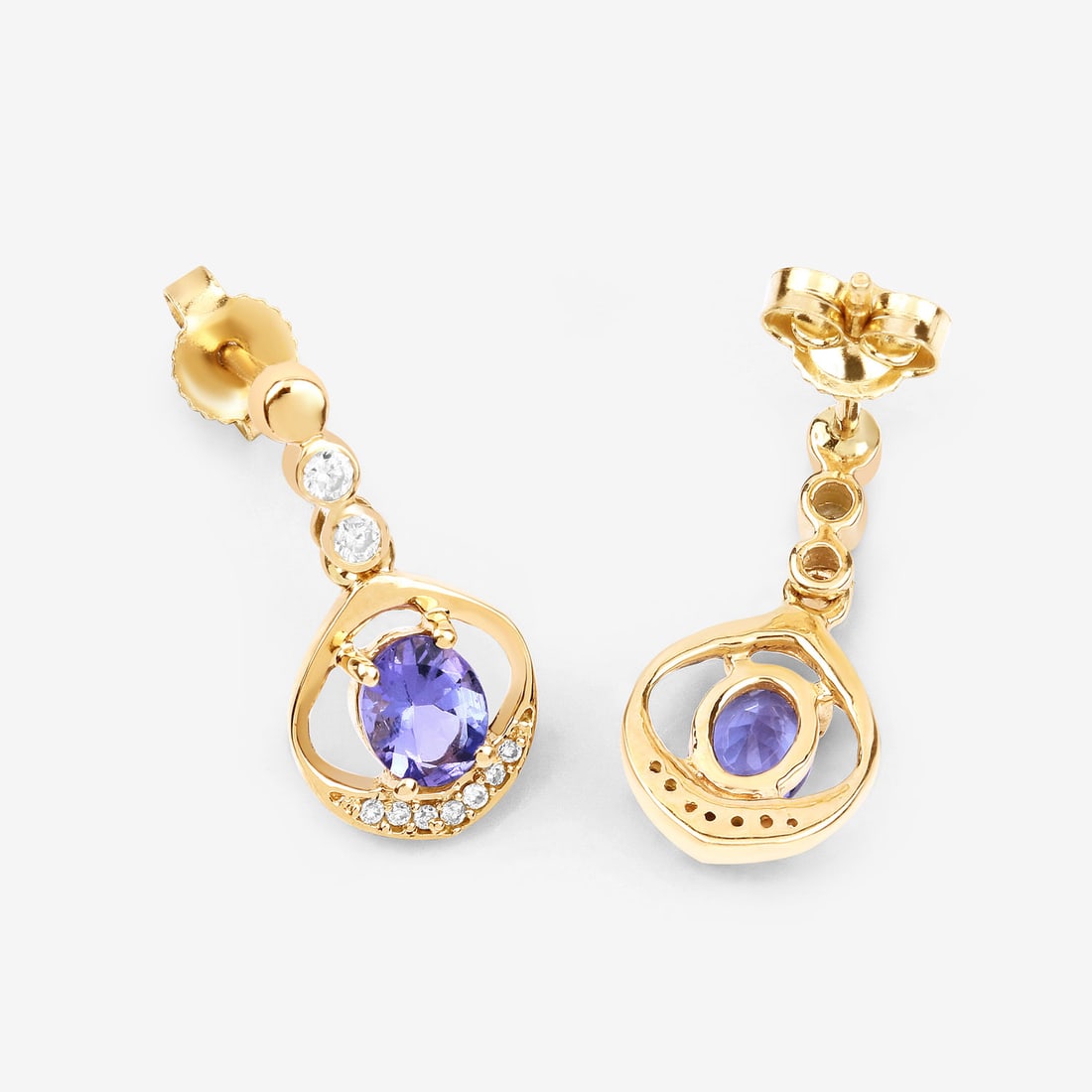 Tanzanite and Diamond Drop Earrings- Exotic Appeal - 7