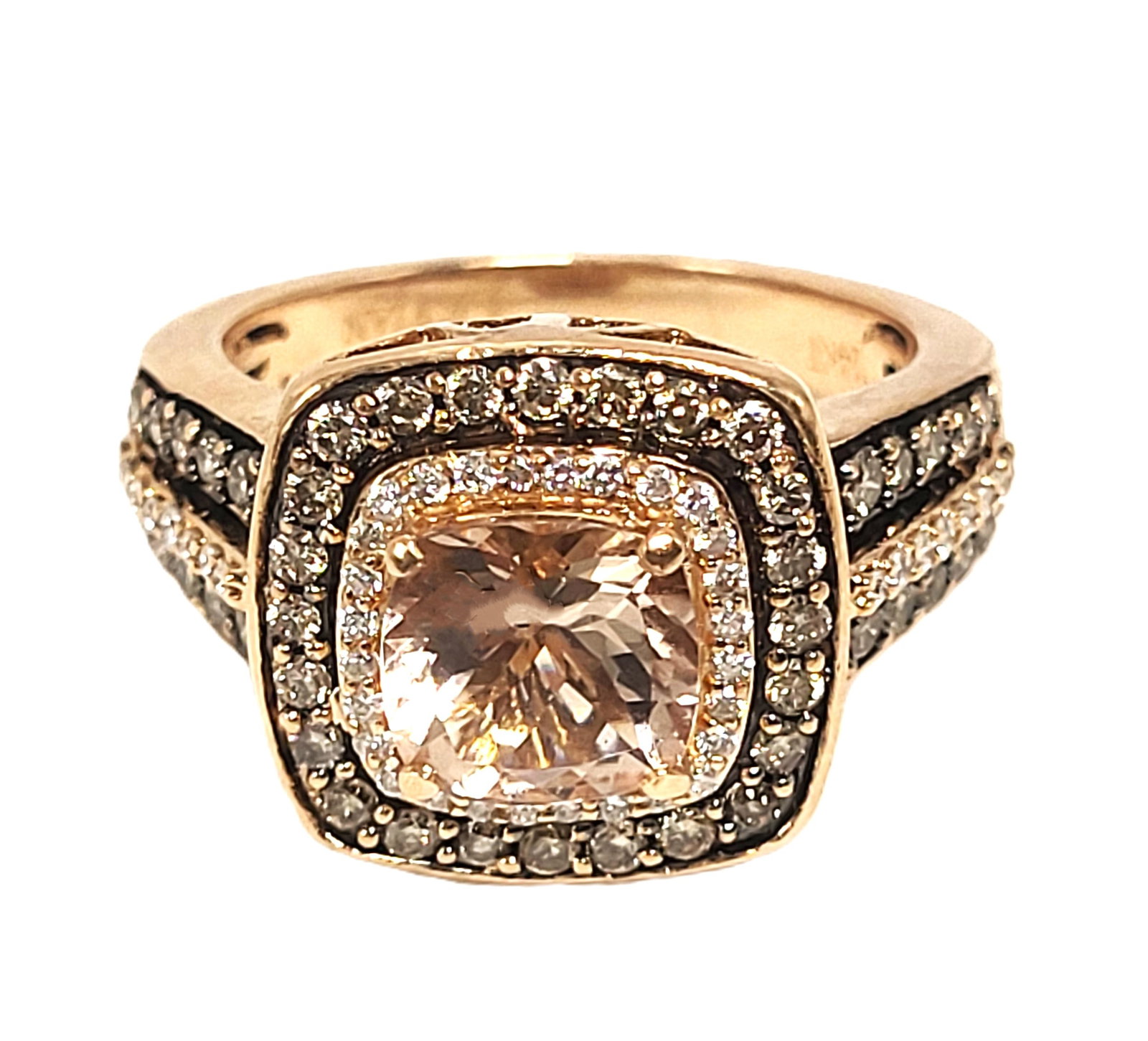 LeVian Morganite, Chocolate & Vanilla Diamond Ring - 2