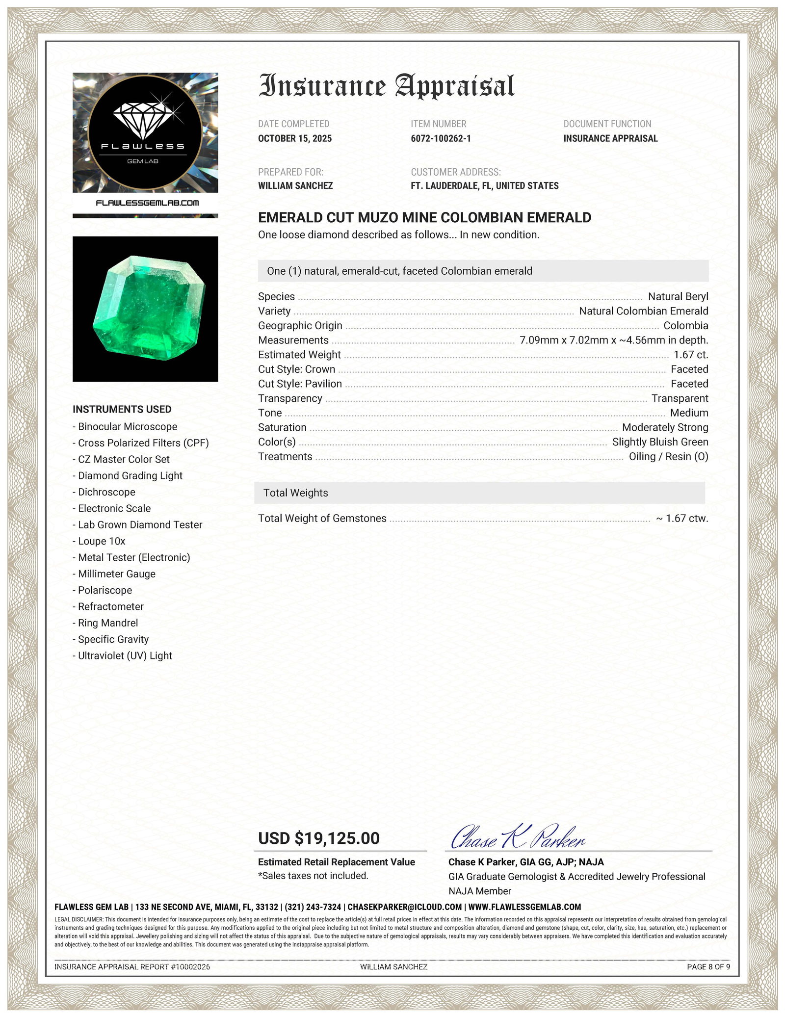 1.46CT Muzo Colombian Octagon-Cut Loose Emerald - 2