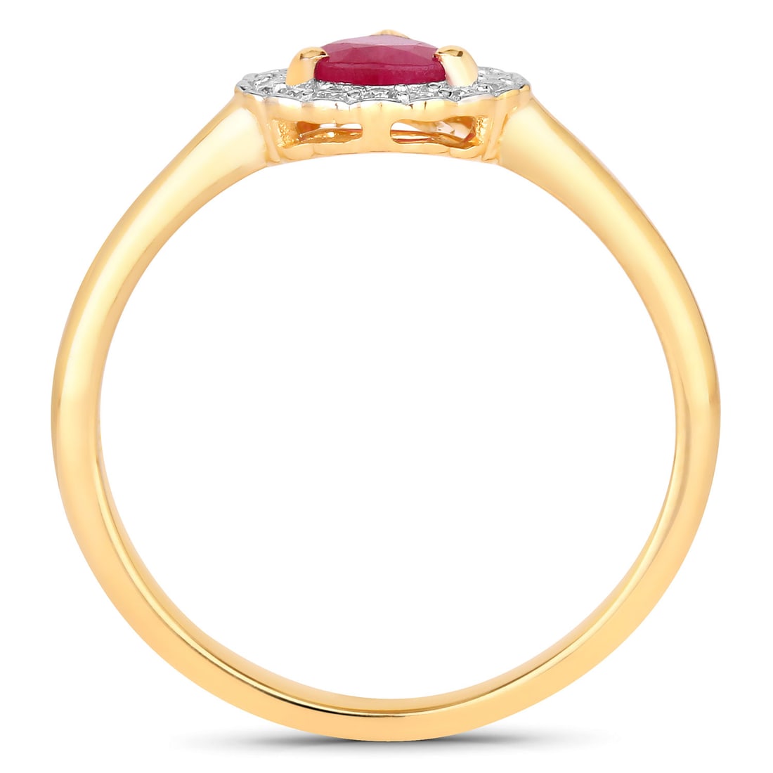 Pear-Cut Ruby and Diamond Halo Ring - 5
