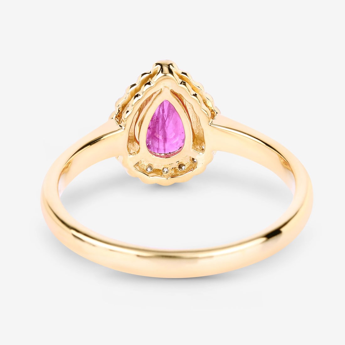 Pear-Cut Ruby and Diamond Halo Ring - 6