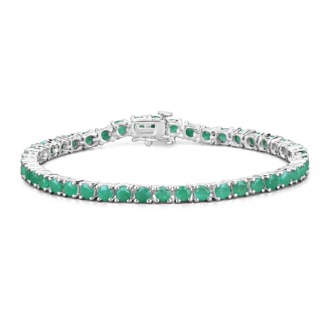 7.48 CTW Emerald Eternity, Tennis, Line Bracelet - 2