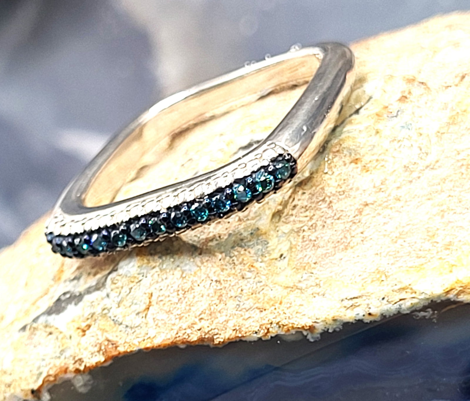 Blue Diamond and Square Slide-Thru Pendant .925 - 3