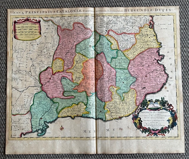 1696 Map Catalonia Spain (1 of 2)