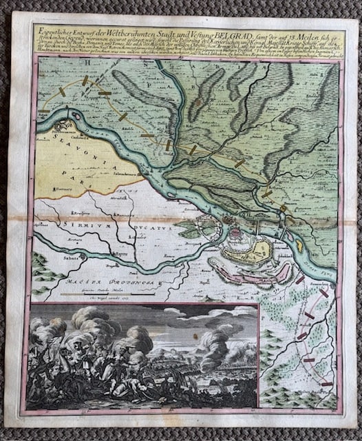 1719 Weigel Map of Belgrade Serbia (1 of 2)