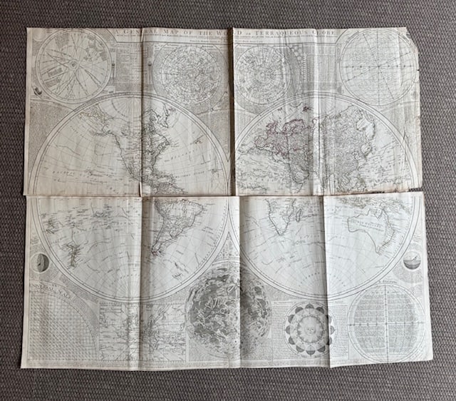 1787 Huge Wall Map of World (1 of 8)