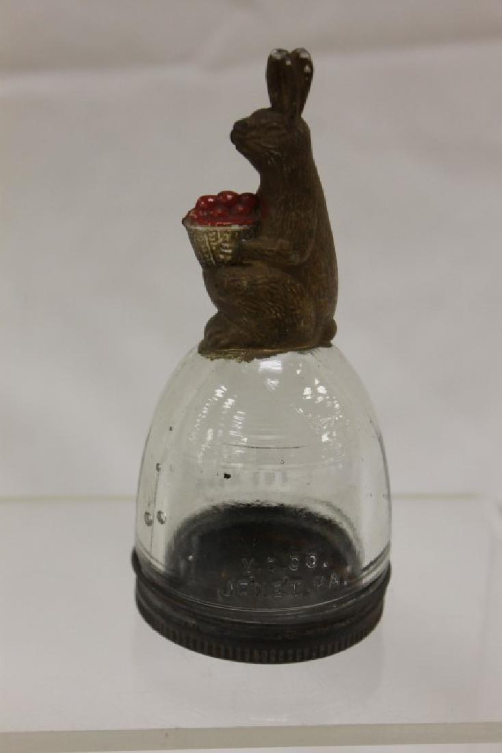 Rabbit on Dome candy container.  Overall good paint, (1 of 2)