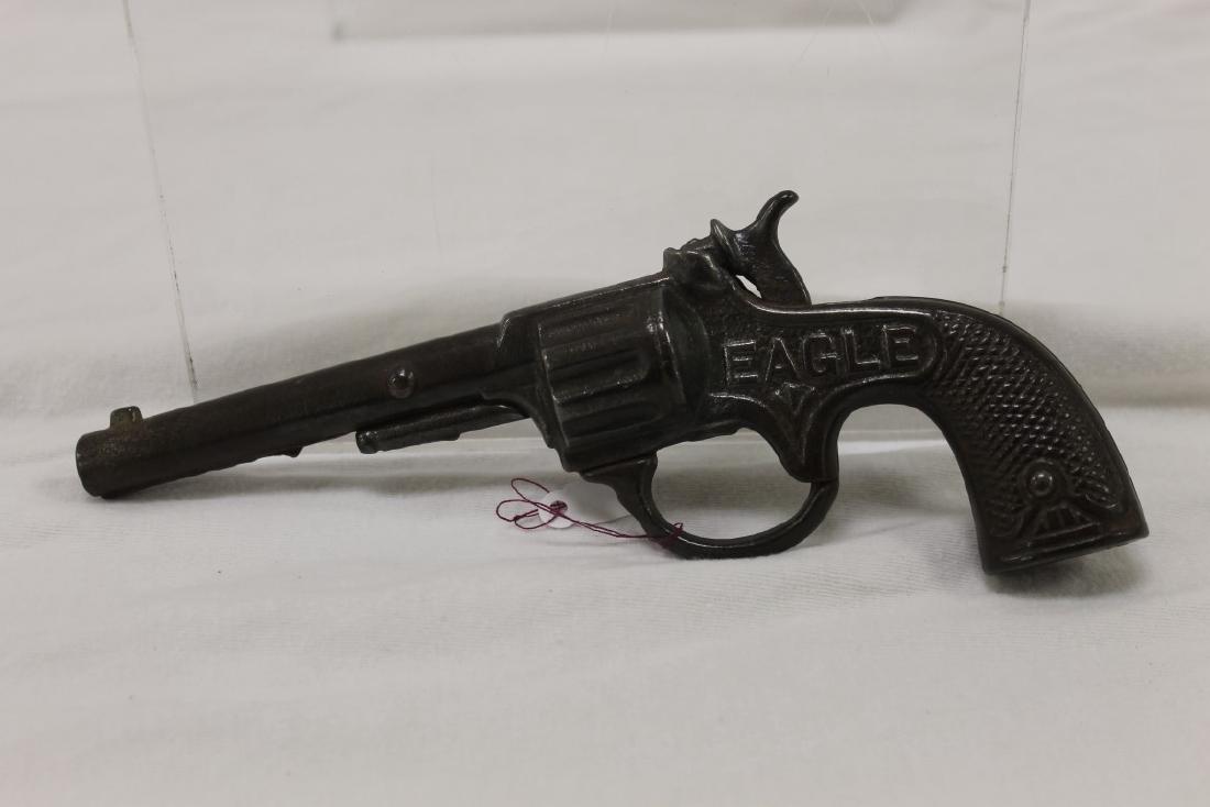 Stevens "Eagle" (E-3) cast iron cap gun, c. 1895, 7: Stevens "Eagle" (E-3) cast iron cap gun, c. 1895, 7 1/2", Pat. June 17, 1890, Made in USA.