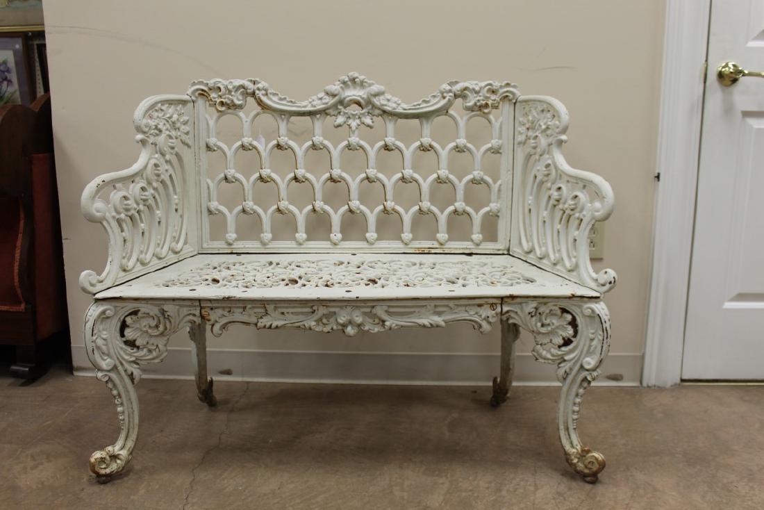 Cast iron Gothic Arch garden bench, 44 1/8" wide, 20" (1 of 4)