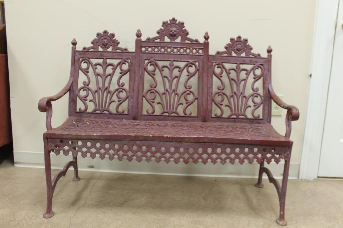 The Kramer Brothers FDY. Co, Dayton, Ohio Gothic garden: The Kramer Brothers FDY. Co, Dayton, Ohio Gothic garden bench, app. 42 1/4" wide, 37" tall, 19 1/2" deep.