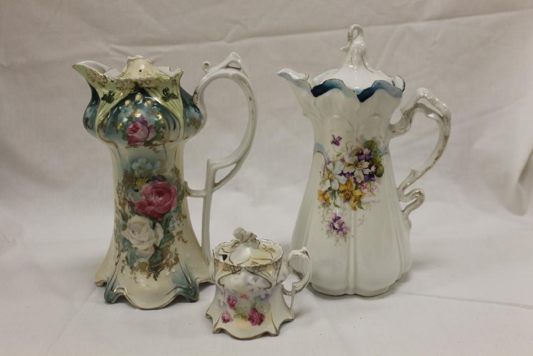 RS Prussia:  Unmarked onion mold chocolate pot with (1 of 4)