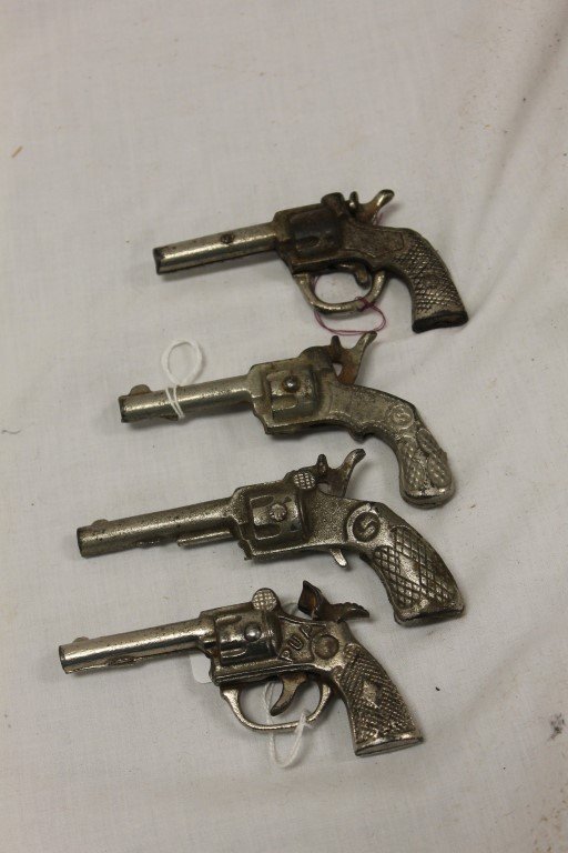 Cap Guns:: Cap Guns: Kenton Pup, 1930, 3 3/4", loose firing mechanism; Kenton, 1926, 4 1/2", (2) unknown