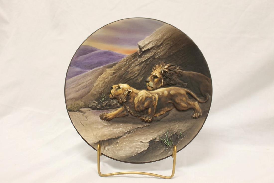 Nippon Green M in wreath 10 1/2" molded-in-relief (1 of 1)