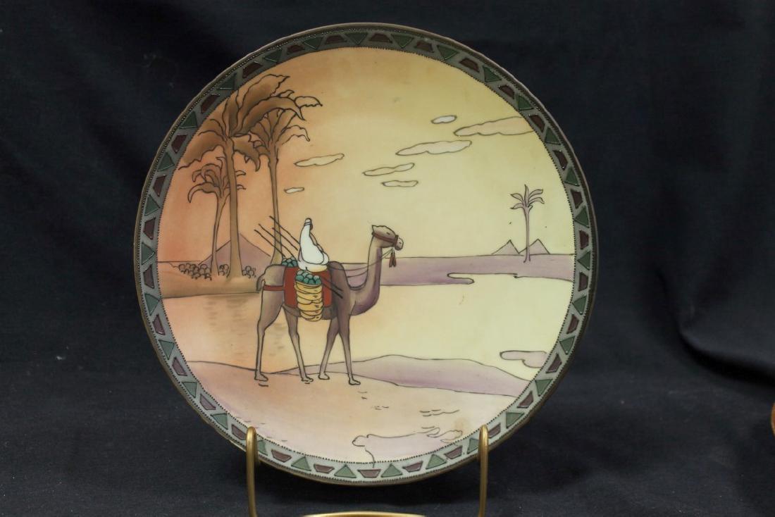 Nippon Green M in wreath 10" plaque with Man on camel (1 of 1)