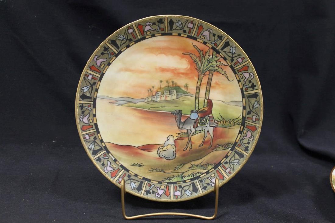 Nippon Green M in wreath 10 1/8" plaque with Lady on (1 of 1)