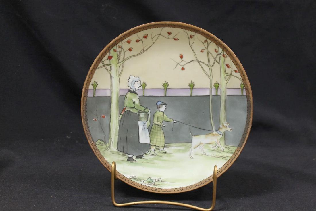 Nippon Green M in wreath 8 1/2" plaque with "Dutch Dog (1 of 1)