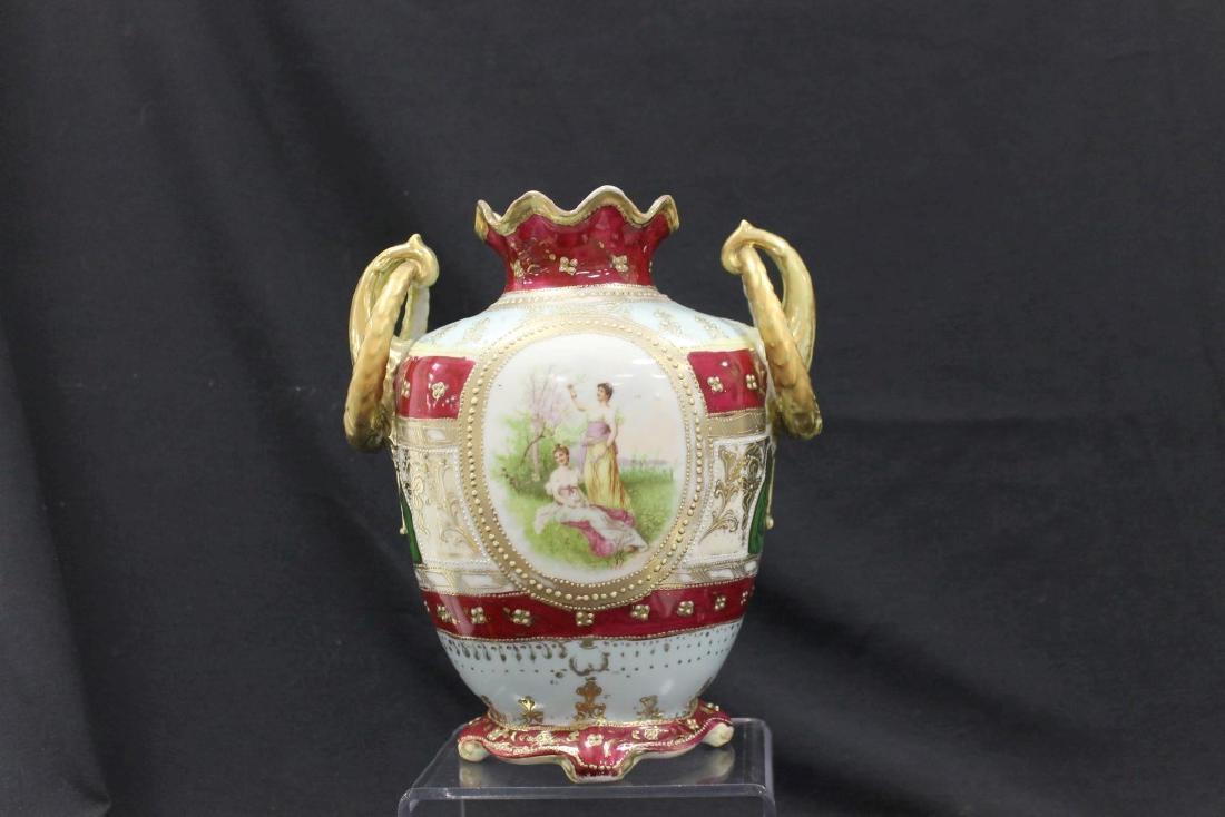 Nippon Blue Maple Leaf 9 1/2" ring handle ruffle top (1 of 2)