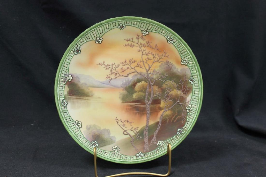 Nippon blue Maple Leaf 10 1/8" round plaque with Galle` (1 of 1)