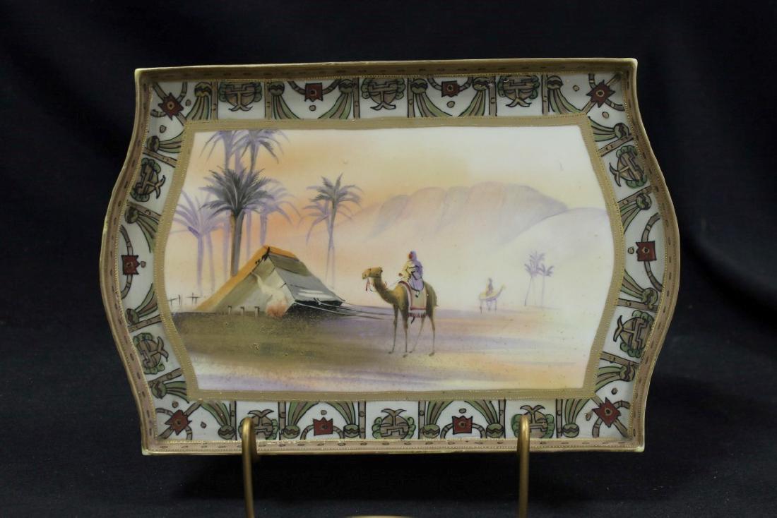 Nippon Blue Maple Leaf mark dresser tray with Man on (1 of 1)