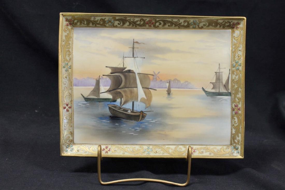 Rare Nippon Green M in wreath hanging plaque with (1 of 1)