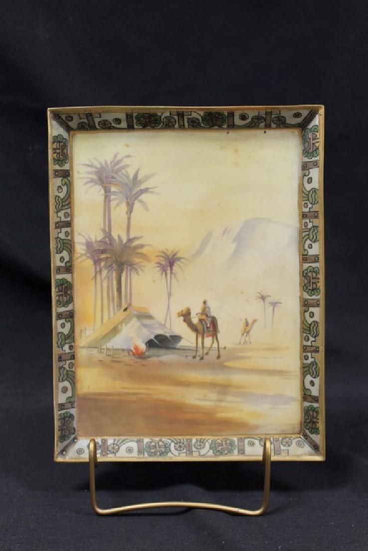 Nippon Green M in wreath with Man on camel in camp with (1 of 2)