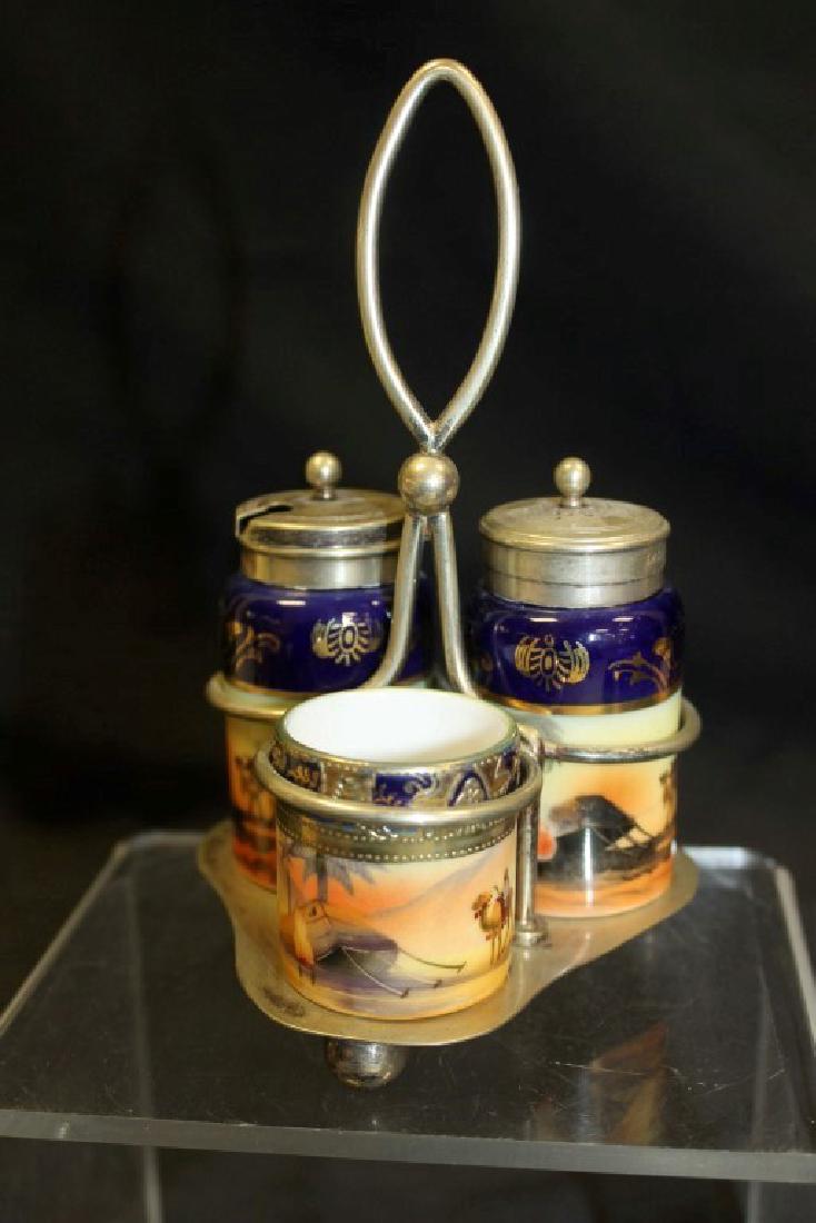 Hand Painted Camel China 3 pc. condiment set with Man (1 of 6)