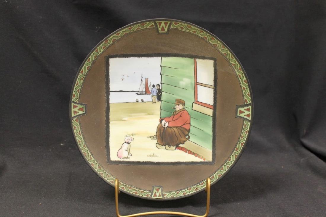 Unmarked Nippon  10 1/4" plaque in "Man's Best Friend" (1 of 1)