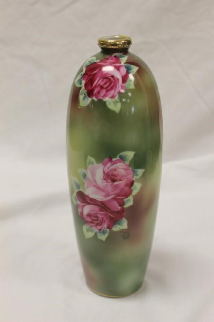 Nippon Blue Maple Leaf 9 1/2" tapered vase with gold (1 of 3)