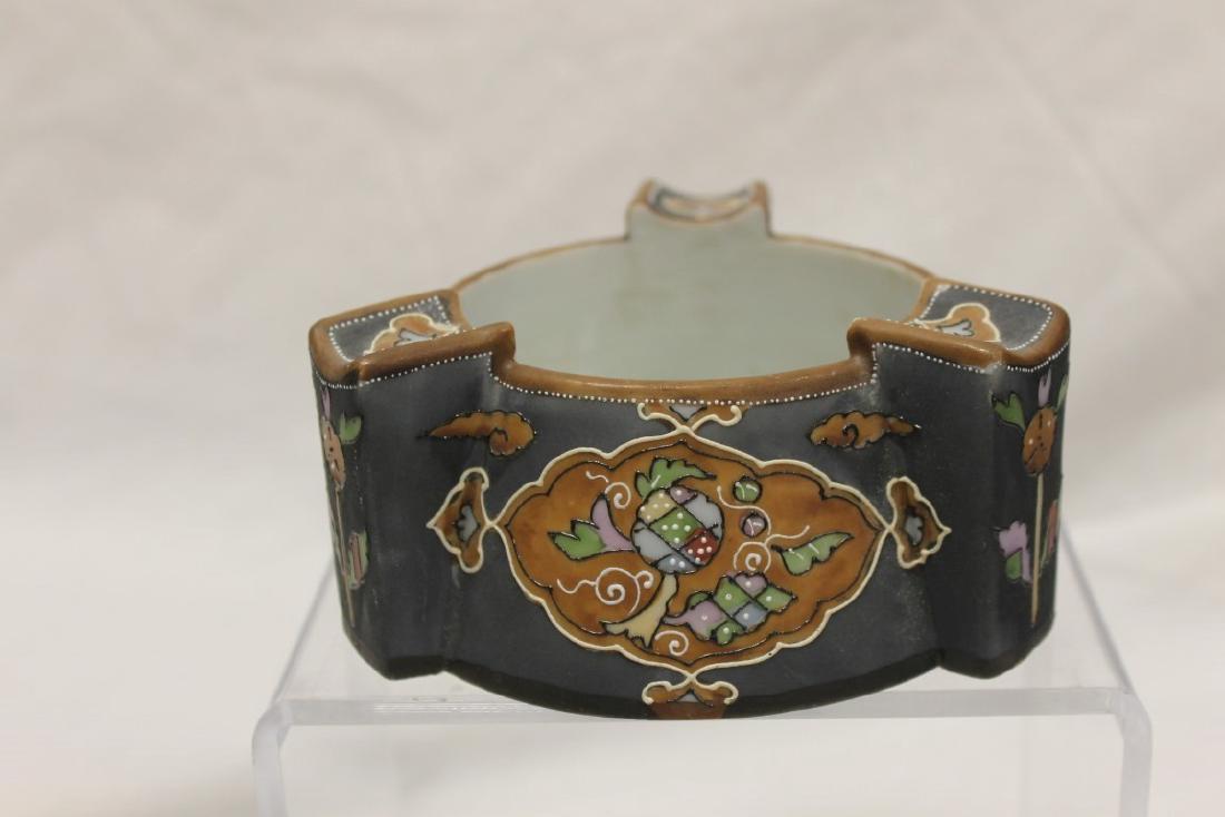 Nippon Green M in wreath 2 1/2" cigar ashtray with line (1 of 2)