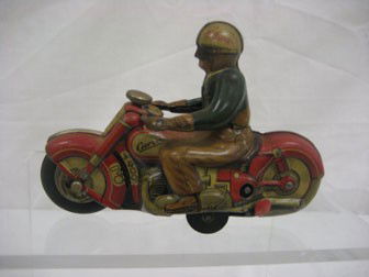 Schuco Curvo 1000 tin wind-up motorcycle. 5" long,: Schuco Curvo 1000 tin wind-up motorcycle. 5" long, minor wear on one side.