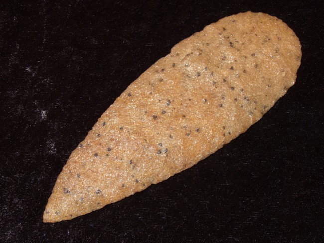 5 3/4" Hixton Silicified Sandstone Adena Blade. F: 5 3/4" Hixton Silicified Sandstone Adena Blade. Fine. Ex: Clem Caldwell Cox COA