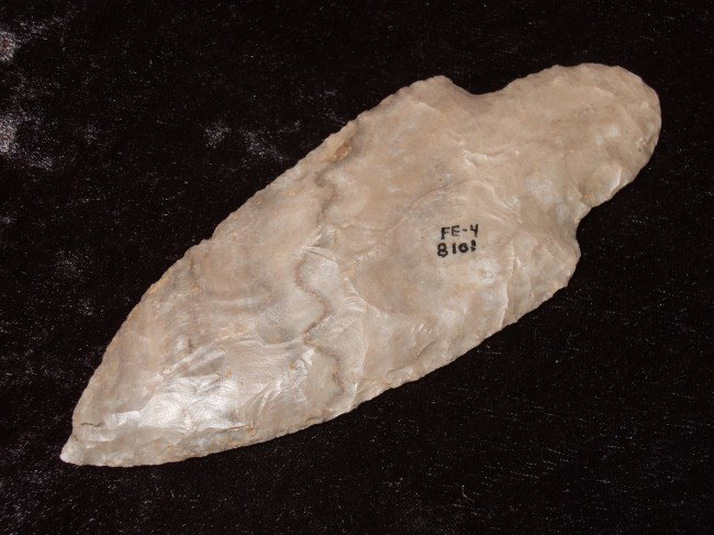 4 5/16" Super Tyrone Flint Adena. Fayette Co., KY: 4 5/16" Super Tyrone Flint Adena. Fayette Co., KY Ex: C. H. Long Cox COA