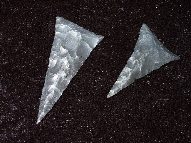 Two Very Nice Sonora Flint Hamilton Triangles. Fo: Two Very Nice Sonora Flint Hamilton Triangles. Found Together. Grayson Co., KY Cox COA