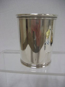 Presidential sterling silver Julep cup. LBJ - John: Presidential sterling silver Julep cup. LBJ - Johnson - Mark J. Scearce Shelbyville, KY