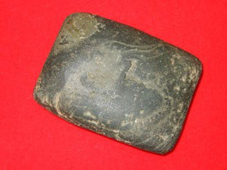 2 7/8" Banded Slate Tie-On Gorget - Montgomery Co.: 2 7/8" Banded Slate Tie-On Gorget - Montgomery Co., KY