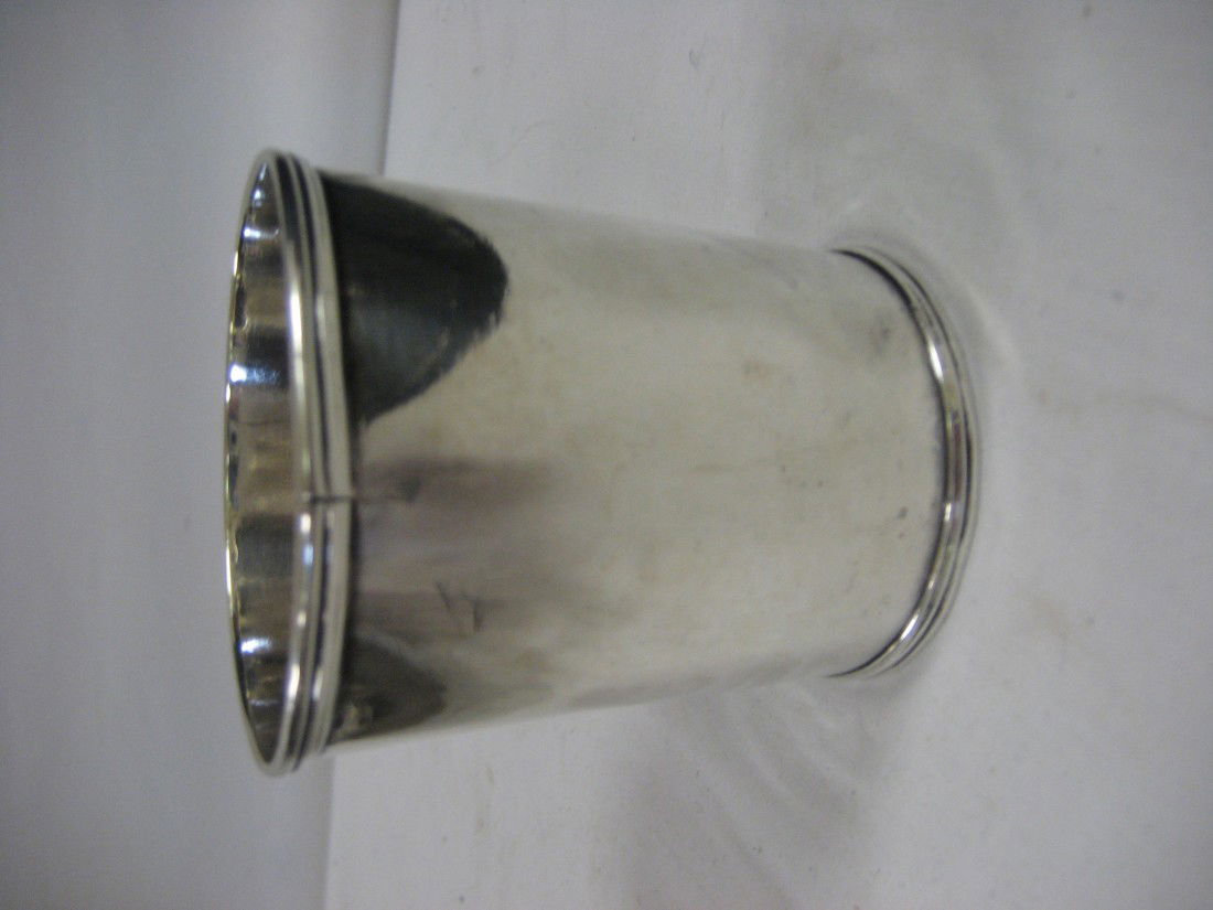 Duhme & Co. (Cincinnatti) coin silver beaker.: Duhme & Co. (Cincinnatti) coin silver beaker.