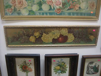 Yard long print - yellow roses in a bowl. 8 1/2" : Yard long print - yellow roses in a bowl. 8 1/2" X 36 1/2"