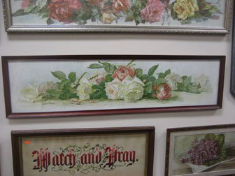 Yard long print - Paul De Longpre Study of Roses. : Yard long print - Paul De Longpre Study of Roses. No 312 Copyright 1895 by The Art Exchange Co., New York. 9 3/4" X 37 1/4"