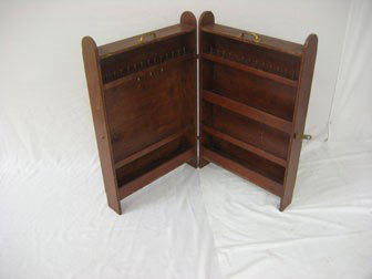 Primitive painted spool cabinet. 30 1/4" tall, 19: Primitive painted spool cabinet. 30 1/4" tall, 19 1/8" wide, 7 1/2" deep.