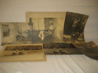 Collection of photographs by Mabel Britt, Norwood,: Collection of photographs by Mabel Britt, Norwood, Ohio, and a member of the Cincinnati Camera Club. (2) Logging for Home; Jennie Adams - Staffordshire, KY - in costume; Tom Adams; Woodland Sunbeam; P