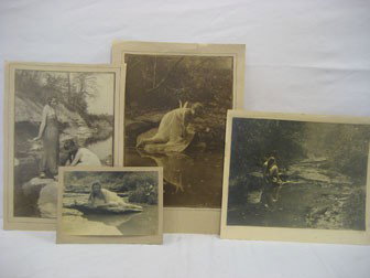Collection of photographs by Mabel Britt, Norwood,: Collection of photographs by Mabel Britt, Norwood, Ohio, and a member of the Cincinnati Camera Club. Miss Britt at water's edge; In the Castle Garden; A Goddess of the Brook or Reflected Sunlight; Goo