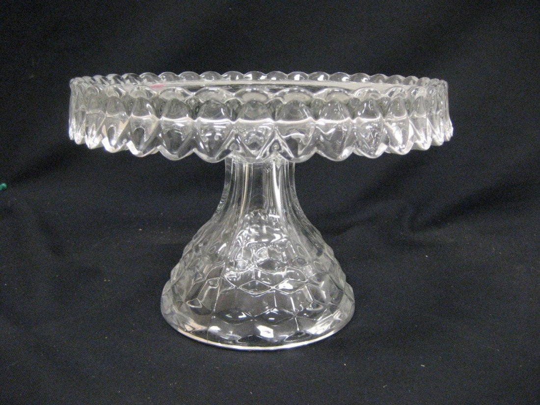 Fostoria America 6 7/8" tall round cake stand: Fostoria America 6 7/8" tall round cake stand