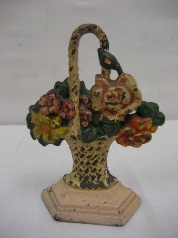 Cast iron flower doorstop: Cast iron flower doorstop