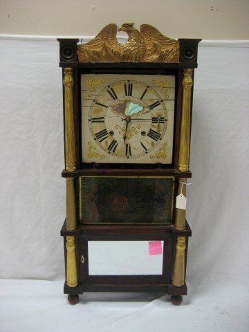 Joseph Ives 8-day triple decker clock, parts, no f: Joseph Ives 8-day triple decker clock, parts, no face door, no pendulum