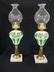 79A: Pair of early Sandwich lamps with marble base, ree