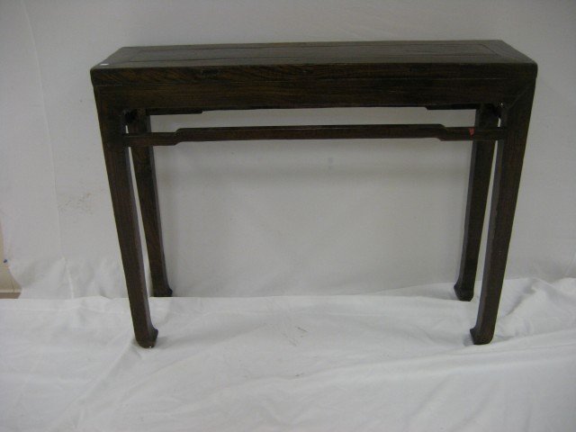 Yew wood sofa table, small place of lost finish on: Yew wood sofa table, small place of lost finish on back top. 32 3/4" tall, 41 3/8" long, 11 1/8" wide.