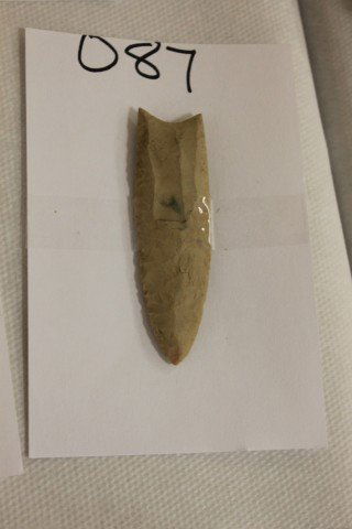 Contemporary 3 3/4" Ohio flint fluted Clovis point: Contemporary 3 3/4" Ohio flint fluted Clovis point