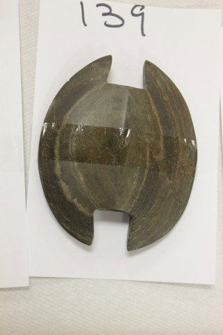 Contemporary 4" Ohio banded slate bannerstone: Contemporary 4" Ohio banded slate bannerstone