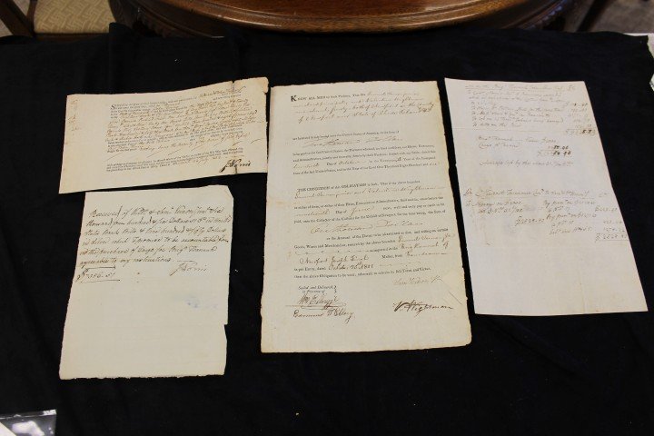 1801 Bond of Samuel Vernone Junior and Valentine Wright: 1801 Bond of Samuel Vernone Junior and Valentine Wrightman on items imported in the Brig Hannah from Bourdeaux; 1802 inventory of "the good ship Hannah", Master John Norris, of "dry fish, pickled fish
